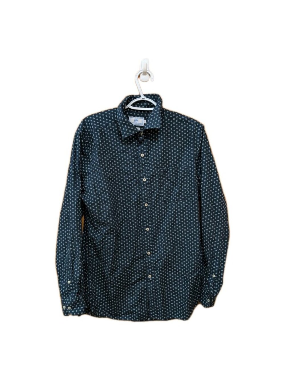 Southern Tide Men's M Blue Green Skipjack Logo Long Sleeve Dress Shirt Button Up